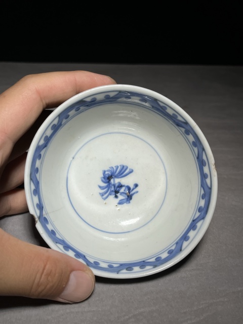 古玩陶瓷青花花卉碗拍賣，當前價格200元