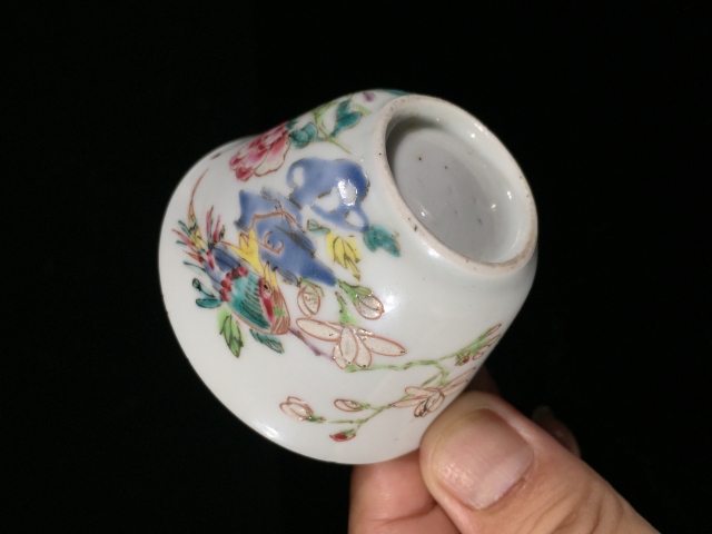 古玩陶瓷雍正錦雞富貴牡丹粉彩杯拍賣，當前價格2680元