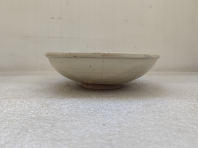 古玩陶瓷磁州窯白地黑花福壽紋淺碗拍賣，當前價格480元