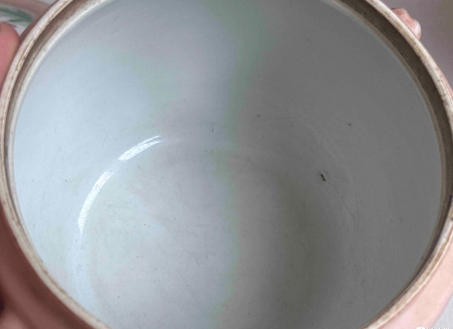 古玩陶瓷胭脂紅開窗粉彩花鳥粥罐拍賣，當前價格428元