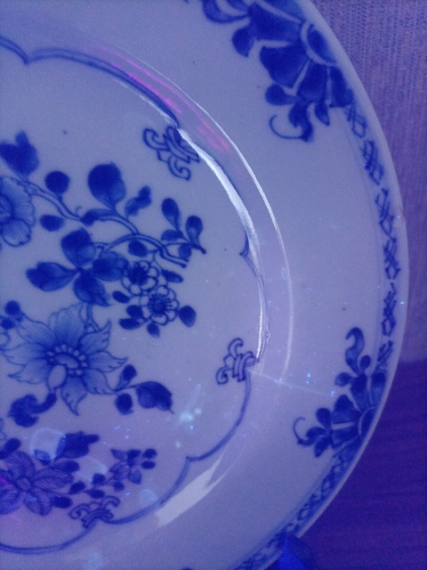 古玩陶瓷康熙 一對青花花卉紋盤拍賣,當前價格1280元