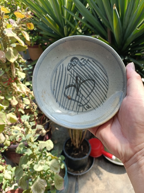 古玩陶瓷清3代雍正雙圈款青花鳳紋賞盤拍賣，當前價格299元
