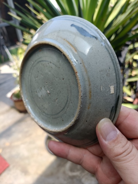 古玩陶瓷清3代雍正雙圈款青花鳳紋賞盤拍賣，當前價格299元