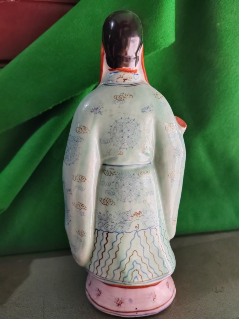 古玩陶瓷晚清民國粉彩瓷塑福星拍賣，當前價格788元