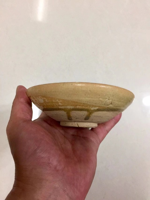 古玩陶瓷長沙窯青釉玉璧底碗拍賣,當前價格1688元