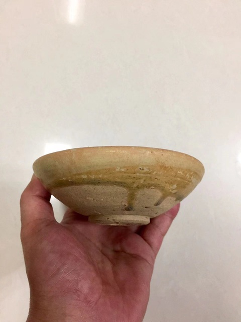 古玩陶瓷長沙窯青釉玉璧底碗拍賣,當前價格1688元