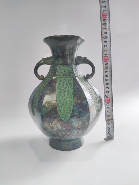 古玩銅器獸首銜環銅瓶拍賣,當前價格500元