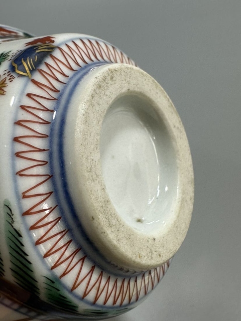古美術品　青花　染付後赤壁賦文 煎茶碗 2客　「永樂年製」 雲】中国古玩 唐物 染付花図蛍煎茶碗 5客 景徳
