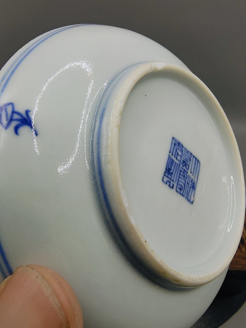 古玩陶瓷大清嘉慶年制?青花柳下雙駿圖賞盤拍賣,當前價格2500元