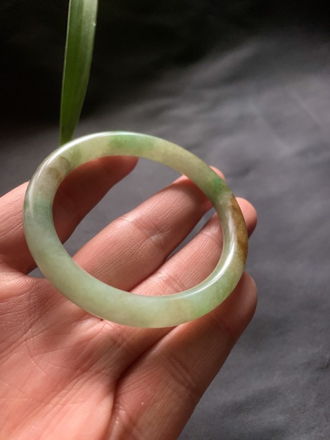 古玩玉器清代三彩天然翡翠手鐲拍賣，當前價格15000元