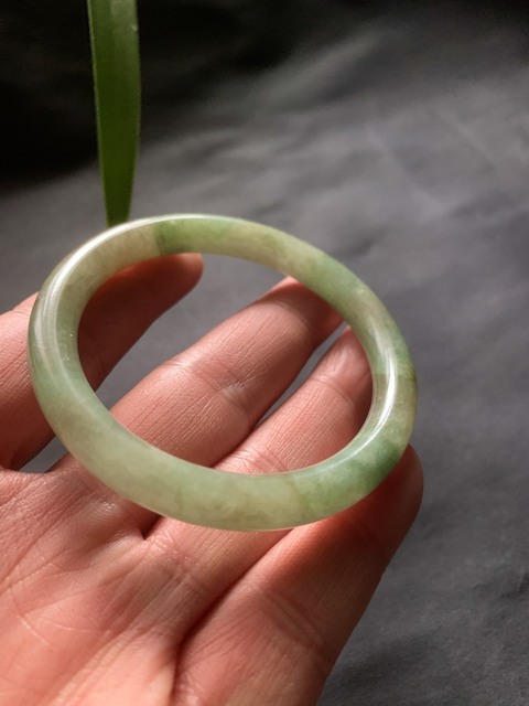 古玩玉器清代三彩天然翡翠手鐲拍賣，當前價格15000元