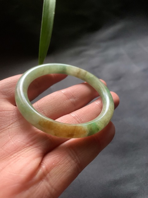 古玩玉器清代三彩天然翡翠手鐲拍賣，當前價格15000元