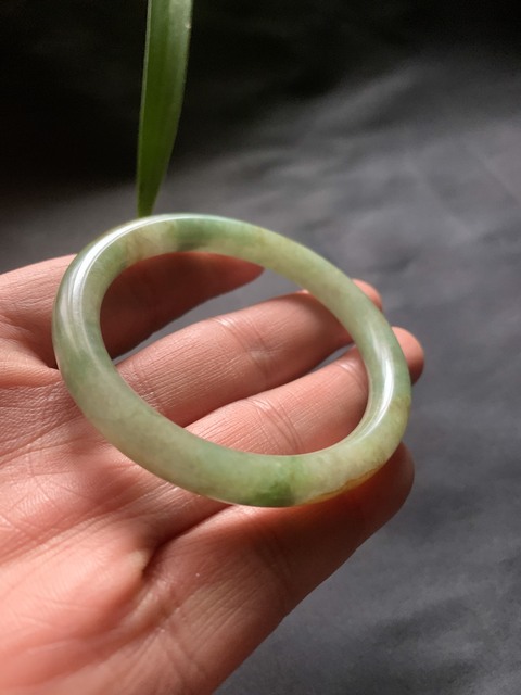 古玩玉器清代三彩天然翡翠手鐲拍賣，當前價格15000元