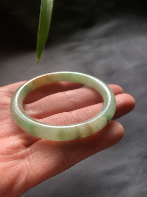古玩玉器清代三彩天然翡翠手鐲拍賣，當前價格15000元