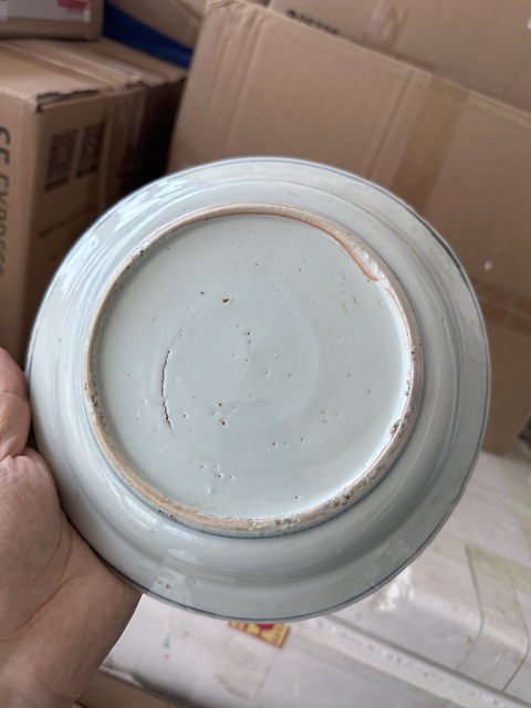 古玩陶瓷青花山水人物紋折沿盤拍賣,當前價格3000元