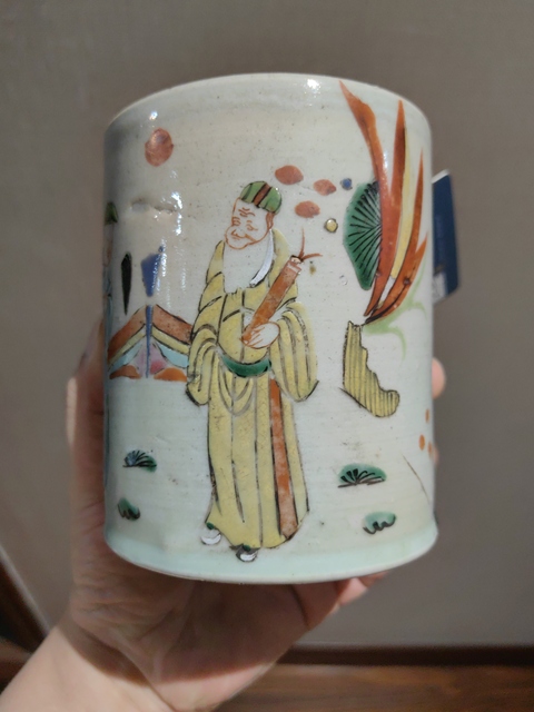 古玩陶瓷雍正.粉彩八仙故事筆筒拍賣，當前價格21888元