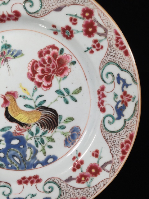 古玩陶瓷雍正富貴大吉粉彩盤拍賣,當前價格1680元