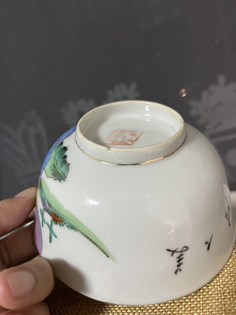 古玩陶瓷民國大小二喬仕女粉彩碗拍賣，當前價格488元