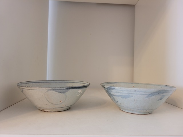 古玩陶瓷明.(一對)崇禎團螭紋青花碗拍賣,當前價格398元