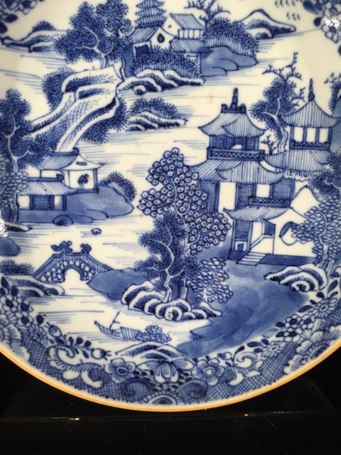 古玩陶瓷乾隆青花山水樓閣紋深腹盤拍賣,當(dāng)前價(jià)格1288元