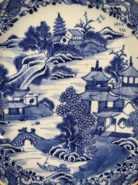 古玩陶瓷乾隆青花山水樓閣紋深腹盤拍賣,當(dāng)前價(jià)格1288元