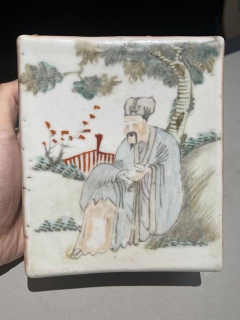 古玩陶瓷清代淺絳彩人物脈鎮拍賣,當前價格3888元