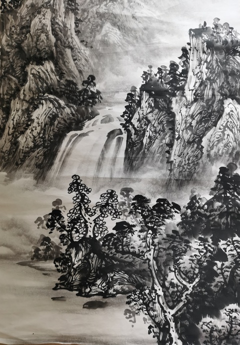 古玩字畫中美協(xié)會員一級美術(shù)師曾松濤山水拍賣,當(dāng)前價格899元