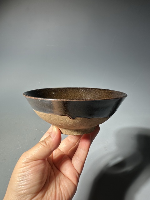 古玩陶瓷磁州窯茶葉末釉茶碗拍賣，當前價格0元
