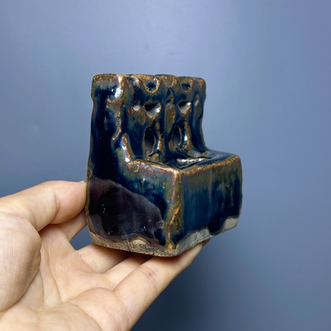 古玩陶瓷清代,磁州窯,多功能筆插拍賣,當前價格660元