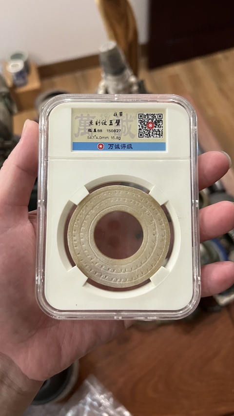 古玩玉器戰(zhàn)國(guó)點(diǎn)刻紋壁拍賣(mài),當(dāng)前價(jià)格666元