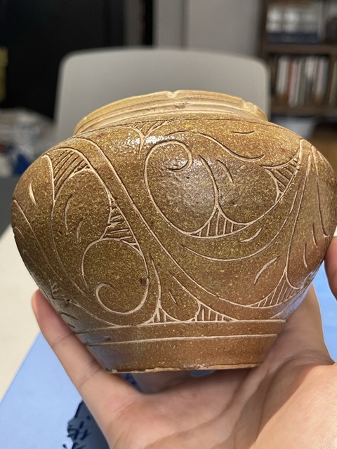 古玩陶瓷中古刻花罐拍賣，當(dāng)前價格4888元
