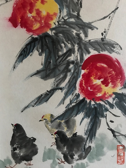 古玩字畫中央文史館館員清華美院教授張世簡 花鳥圖拍賣,當前價格18888元