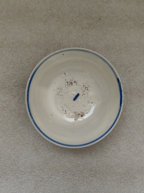 古玩陶瓷青花線條紋茶碗拍賣,當前價格680元