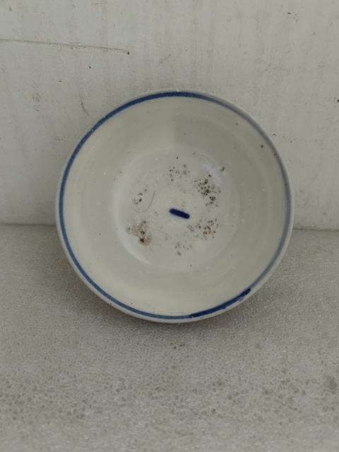 古玩陶瓷青花線條紋茶碗拍賣,當前價格680元