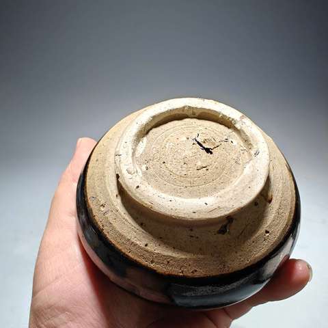 古玩陶瓷磁州窯黑釉鐵銹花水盂拍賣,當前價格3000元
