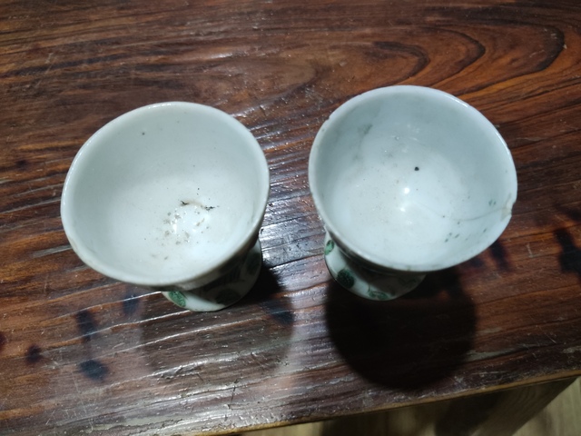古玩陶瓷晚清山水紋 高足杯一對拍賣,當前價格128元
