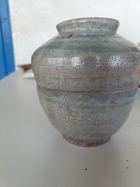 古玩陶瓷明晚.青花線條紋蓋罐拍賣，當前價格198元