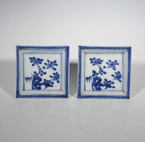古玩陶瓷清早期青花四方盤拍賣,當前價格2860元