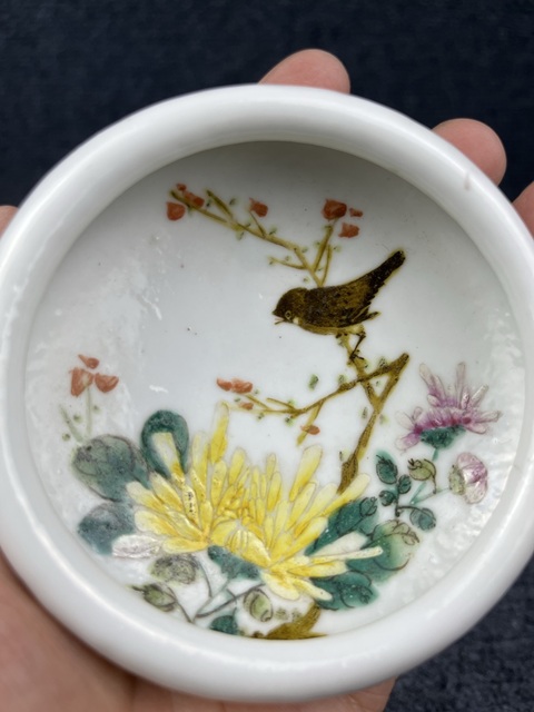 古玩陶瓷民國粉彩花鳥紋卷口水洗拍賣，當前價格2588元