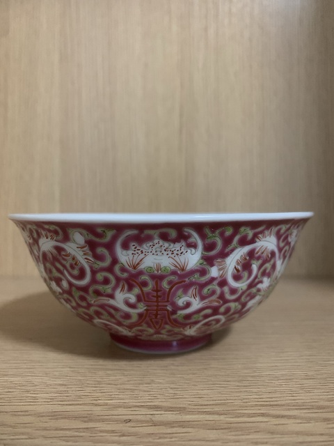 古玩陶瓷民國 粉彩花間壽福壽紋碗拍賣，當(dāng)前價格499元