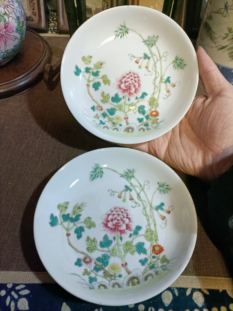 古玩陶瓷民國福祿萬代花卉粉彩盤拍賣，當前價格8888元