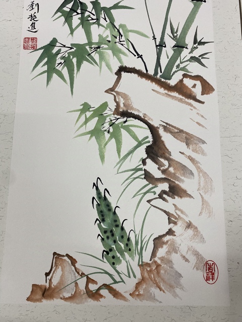 古玩字畫僅此一套,老年書畫家協會會員,實力派畫家精品力作,國畫卡紙梅蘭竹菊四條屏收藏結緣拍賣,當前價格599元