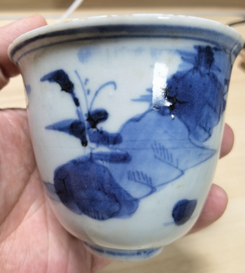 古玩陶瓷青花山水人物紋仰鐘杯拍賣，當(dāng)前價格3980元