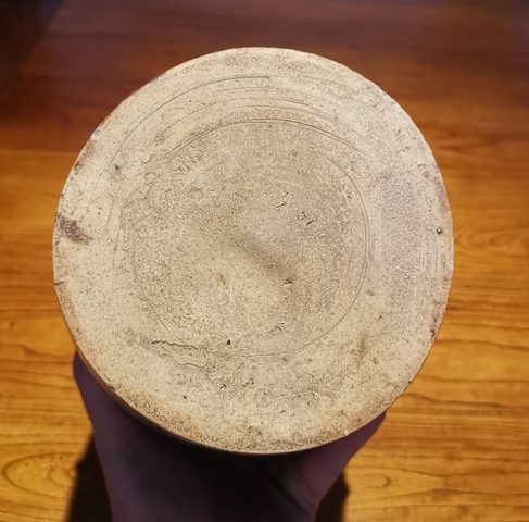古玩陶瓷明代?磁州窯紫金釉弦紋梅瓶拍賣，當前價格3500元