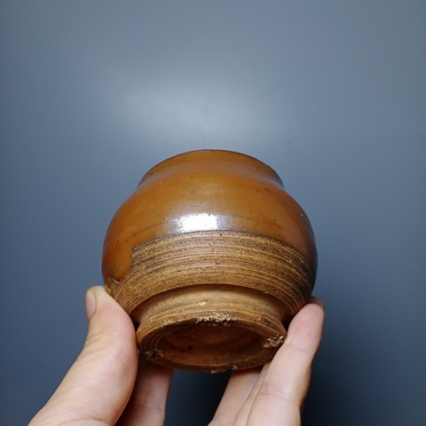 古玩陶瓷明代,紫金釉雞心罐拍賣,當前價格650元