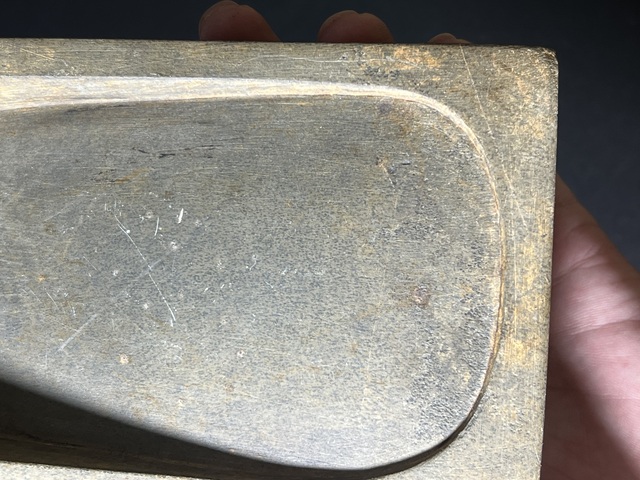 古玩雜項宋代歙硯魚子紋屢型硯拍賣，當前價格12000元