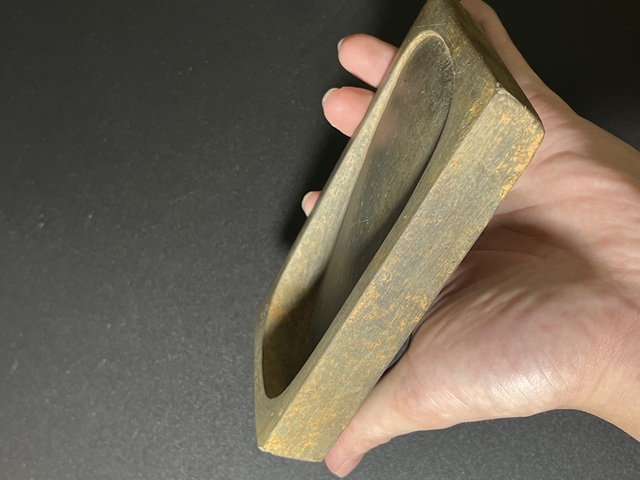 古玩雜項宋代歙硯魚子紋屢型硯拍賣，當前價格12000元