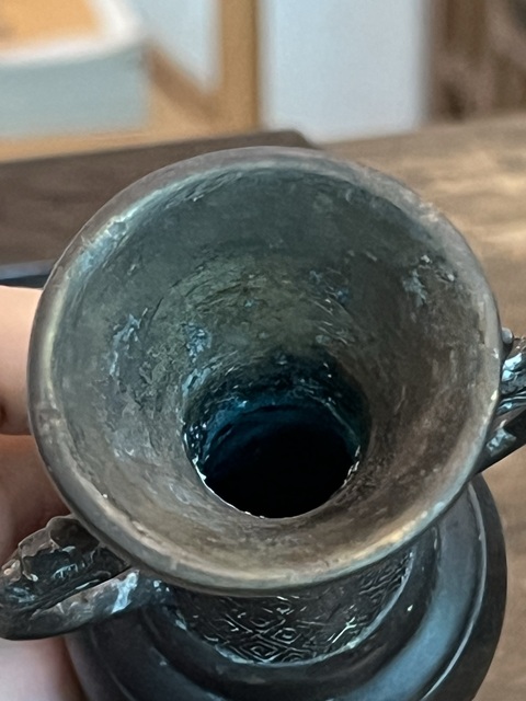 古玩銅器清代龍紋雙環銅瓶拍賣，當前價格1880元
