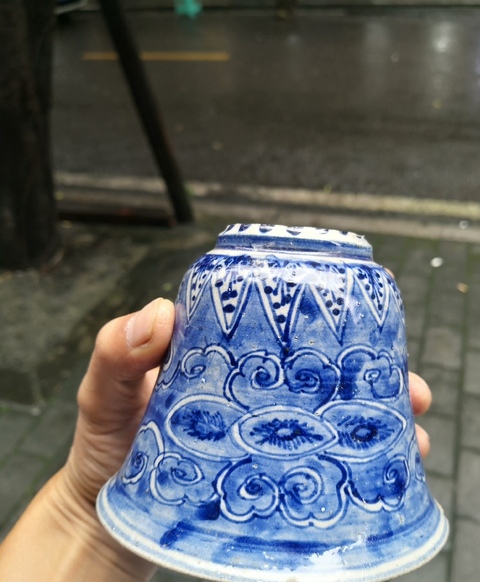 古玩陶瓷清代青花小花盆拍賣，當前價格800元