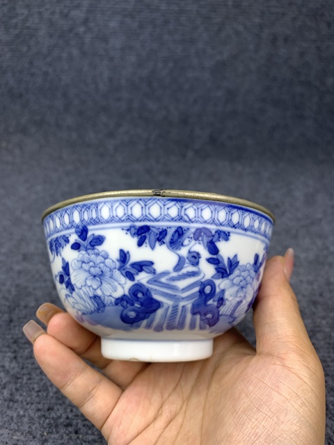 古玩陶瓷青花富貴白頭茶圓拍賣，當前價格1588元